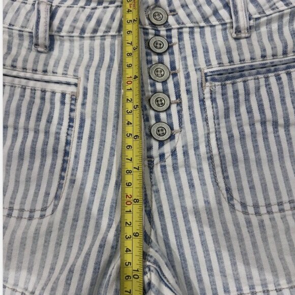 Anthropology Pilcro And The Letterpress Blue White High Rise Slim Shorts Size 27 - Picture 8 of 8